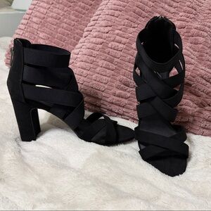 Xappeal Black Strappy Heels